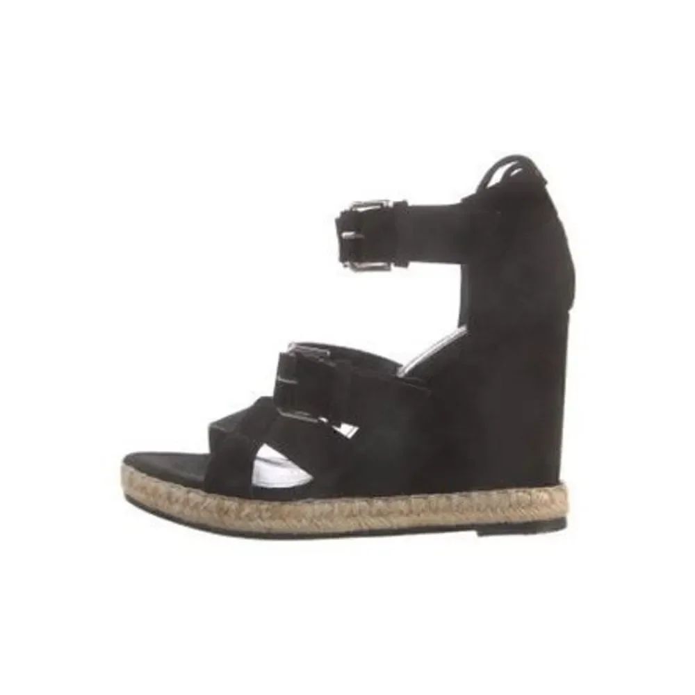 Balenciaga Suede Espadrilles Black Sandals size 40 US size 10